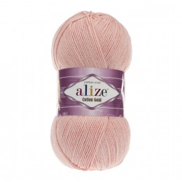 Пряжа Alize Cotton Gold (55% хлопок, 45% акрил) 100 гр, 330 м, 393 пудра , 1 моток
