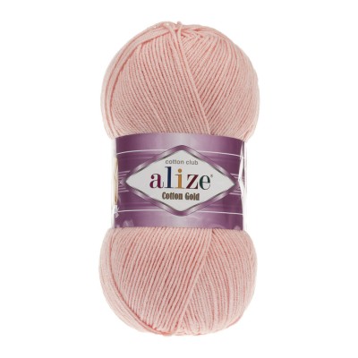 Пряжа Alize Cotton Gold (55% хлопок, 45% акрил) 100 гр, 330 м, 393 пудра