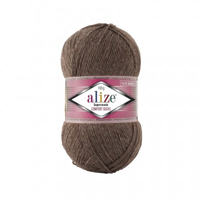 Пряжа Alize Superwash Comfort Socks (75% шерсть, 25% полиамид) 100 г 420 м, 240 какао