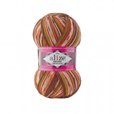 Пряжа Alize Superwash Comfort Socks (75% шерсть, 25% полиамид) 100 г 420 м, 7709