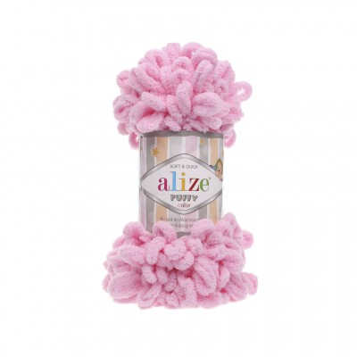 Пряжа Alize Puffy (100% микрополиэстер) 100 гр, 9.2 м, 185 розовый