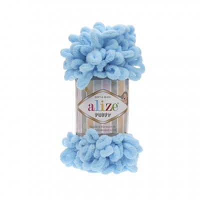 Пряжа Alize Puffy (100% микрополиэстер) 100 гр, 9.2 м, 287 светло-бирюзовый, 2 мотка Пряжа Alize Puffy (100% микрополиэстер) 100 гр, 9.2 м, 287 светло-бирюзовый, 2 мотка