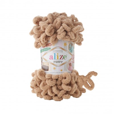 Пряжа Alize Puffy (100% микрополиэстер) 100 гр, 9.2 м, 262 бежевый