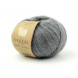 Пряжа Gazzal Baby Alpaca (55% Беби альпака, 45% Мериносовая шерсть файн супервош) 50 г 160 м, 46016 серый , 1 моток