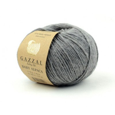 Пряжа Gazzal Baby Alpaca (55% Беби альпака, 45% Мериносовая шерсть файн супервош) 50 г 160 м, 46016 серый