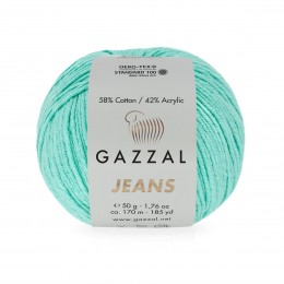 Пряжа Gazzal Jeans (58% хлопок, 42% акрил) 50 г 170 м, 1115 мята , 1 моток