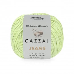 Пряжа Gazzal Jeans (58% хлопок, 42% акрил) 50 г 170 м, 1127 фисташка , 1 моток