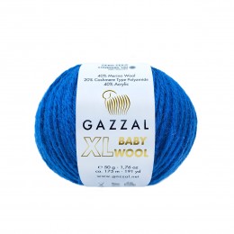 Пряжа Gazzal Baby Wool XL (40% Мериносовая шерсть, 20% Кашемир ПА, 40% Акрил) 50 г 100 м, 802 королевский синий , 1 моток