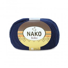 Пряжа Nako Boho (75% шерсть, 25% полиамид) 100 г 400 м, 2418 темно-синий , 1 моток Пряжа Nako Boho (75% шерсть, 25% полиамид) 100 г 400 м, 2418 темно-синий , 1 моток