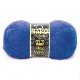 Пряжа Nako King Moher (50% мохер, 50% премиум-акрил) 100 гр, 440 м, 2927 королевский синий , 1 моток