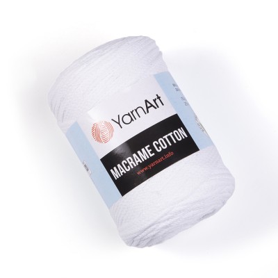 Пряжа YarnArt Macrame Cotton (85% хлопок, 15% полиэстер) 250 гр, 225 м, 752 белый